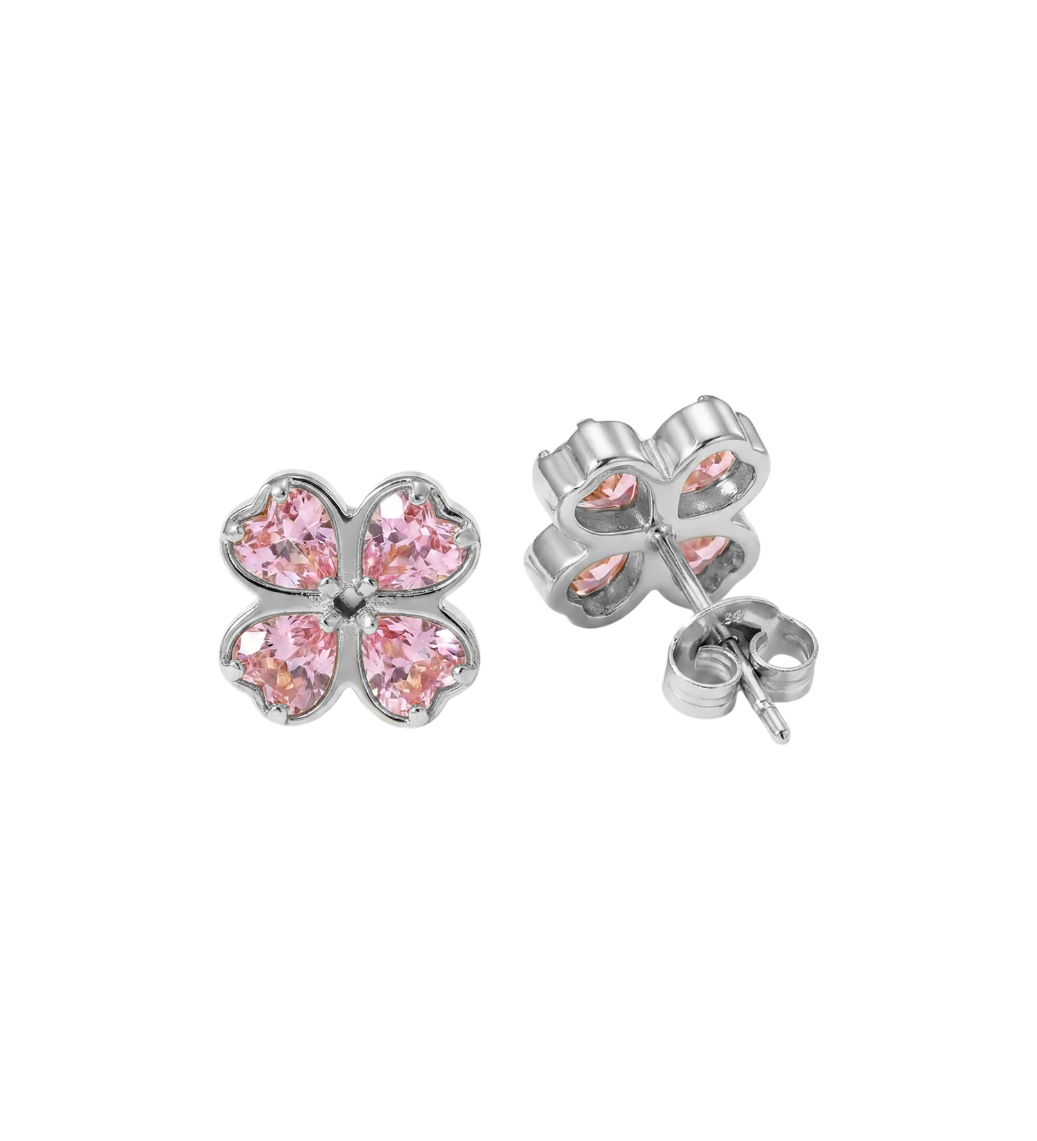 Brincos Rosa Coração