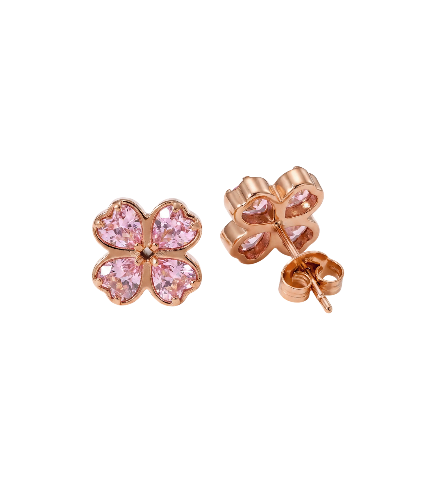 Brincos Rosa Coração