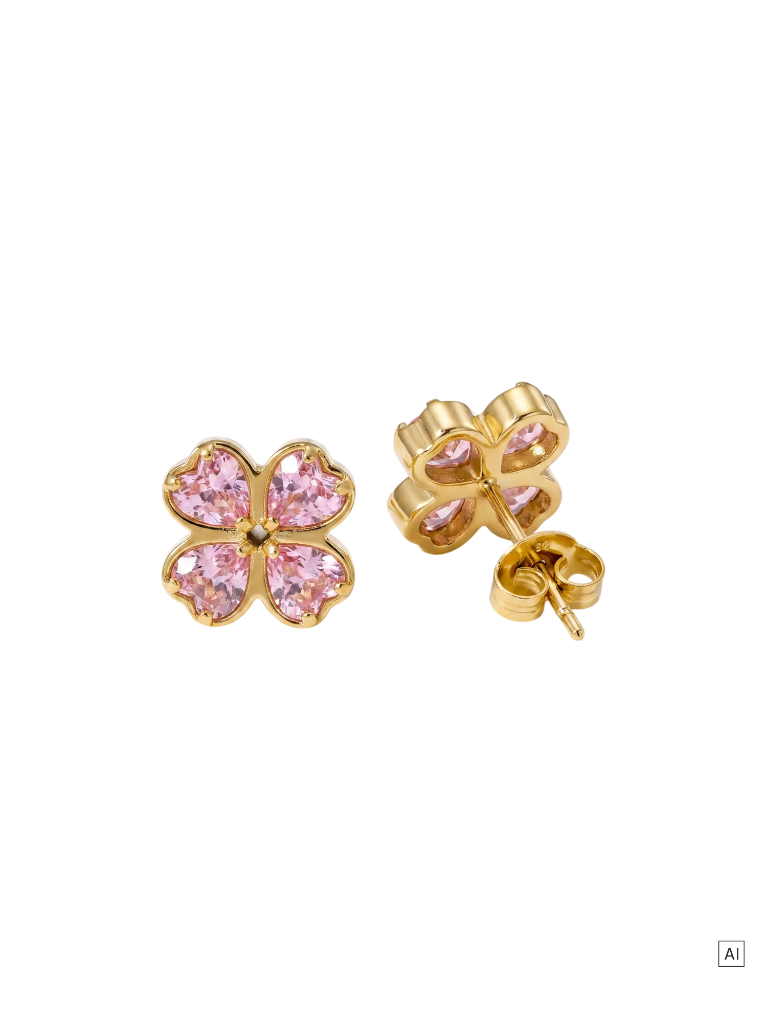 Brincos Rosa Coração
