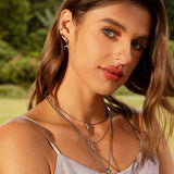 Moon Phase N Star Double Layer Necklace