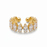 Anel Vicenza com Corona de Circónia Marquise (Banhado a Ouro 18K)