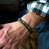 Armband Playa Beach (Multi-strand) Leather, African Turquoise & Tiger Eye
