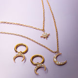 Moon Phase N Star Double Layer Necklace