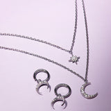 Moon Phase N Star Double Layer Necklace
