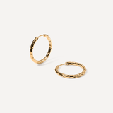 25MM TEXTURED MEDIUM HOOP EARRINGS