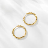 25MM TEXTURED MEDIUM HOOP EARRINGS