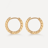 16mm TEXTURED SMALL HOOP EARRINGS