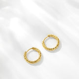 16mm TEXTURED SMALL HOOP EARRINGS