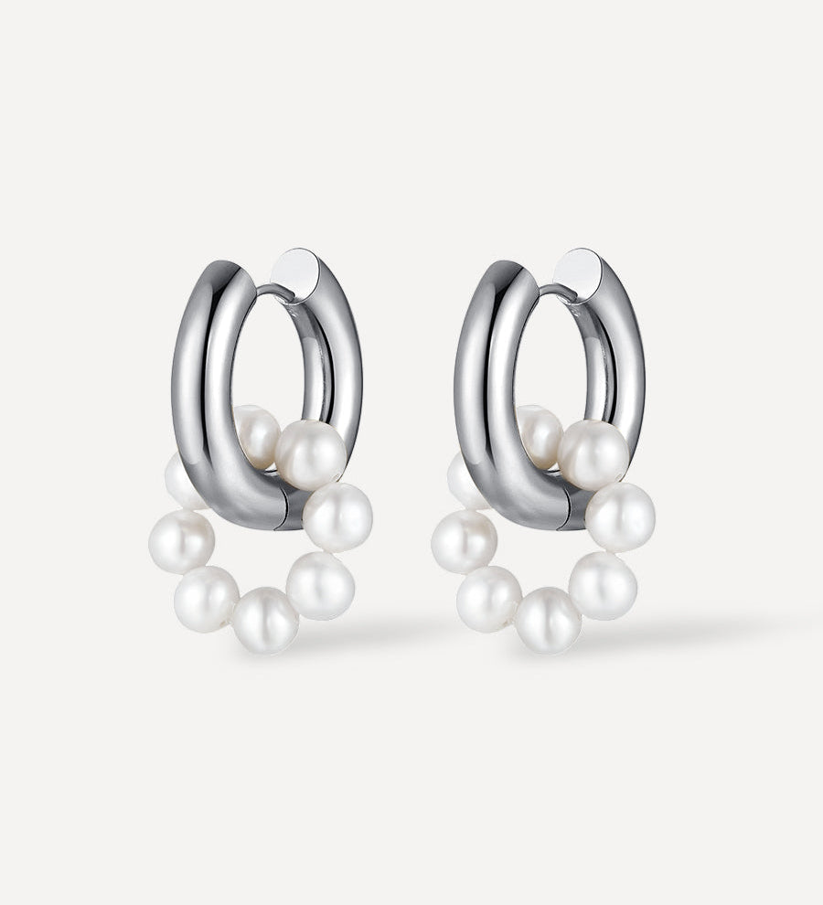 Pearl Hoop Earrings