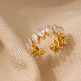 Anel Vicenza com Corona de Circónia Marquise (Banhado a Ouro 18K)