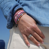 Pulseira Estrela do Mar com Corda Náutica Cabedal & Rosa Jade