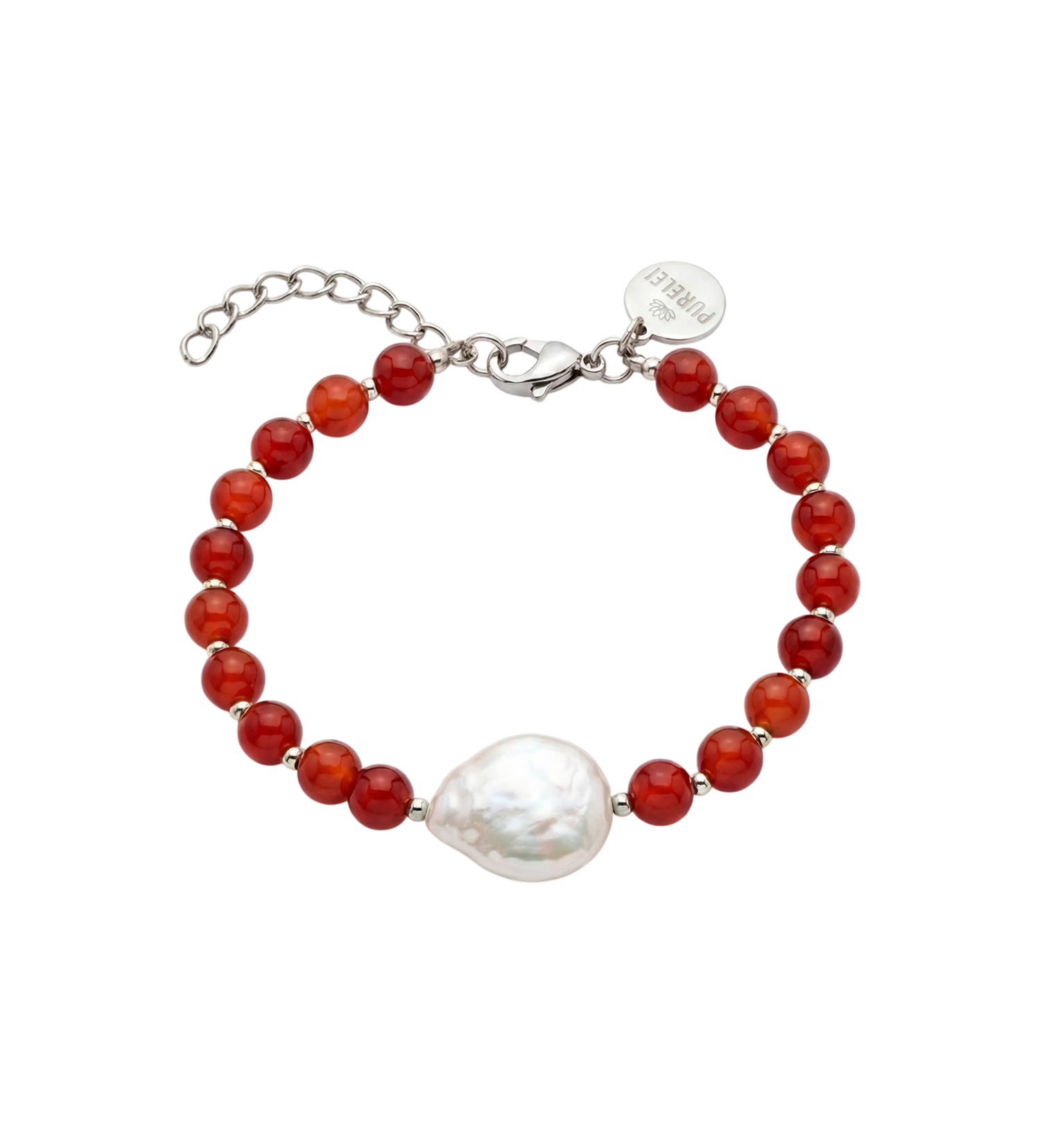 Pulseira Vermelho Achat Pérola