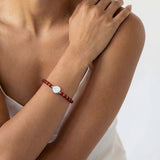 Pulseira Vermelho Achat Pérola
