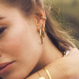 25MM TEXTURED MEDIUM HOOP EARRINGS