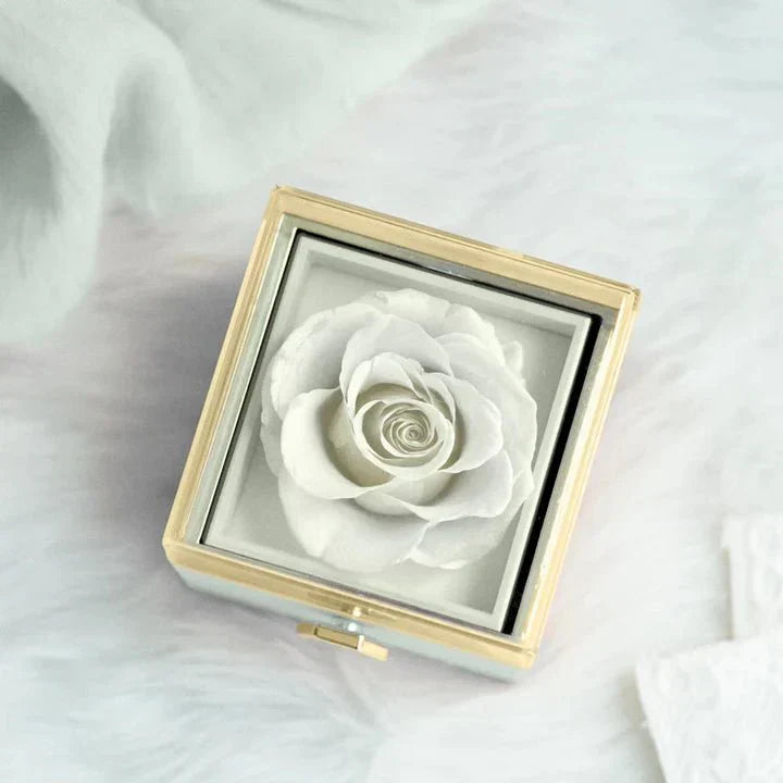 Colar Gravado com Caixa Rosa Eterna