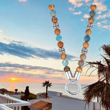Colar Cala Mendia com Picture Jaspe Apaptit e Contas