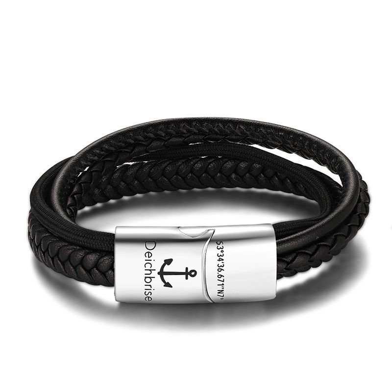 Pulseira Cabedal & Corda Náutica Rocky