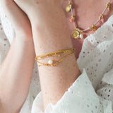 Pulseira Eloise de 4 Camadas em Pedra Natural
